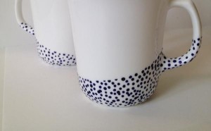 tazas de la despensa - decoradas en detalle azul