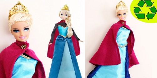 reciclar tela para un vestido de Elsa.