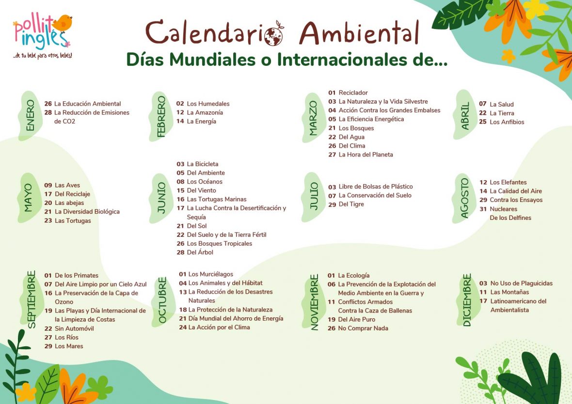Descarga el Calendario Ambiental Internacional Pollito Inglés Blog